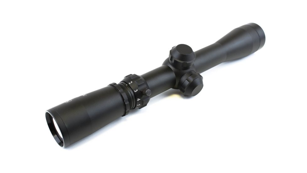 Hi-Lux Optics Long Eye Relief  Rifle Scope, 2-7 x, 32 mm, 1 in, Second Focal Plane (SFP), Post with Center Dot, Matte, Black, LER27X32BDC