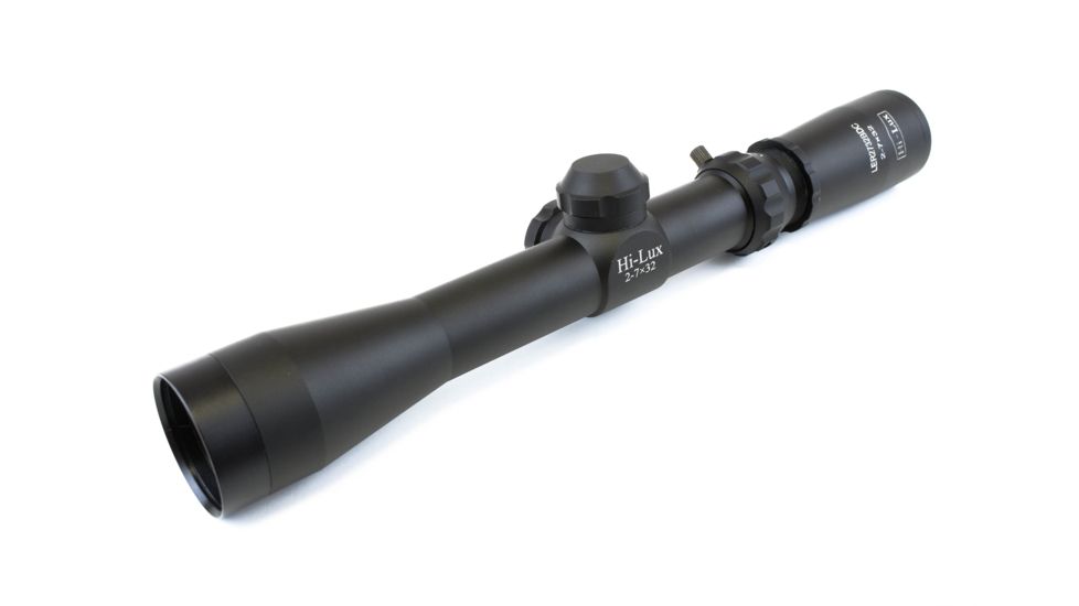 Hi-Lux Optics Long Eye Relief  Rifle Scope, 2-7 x, 32 mm, 1 in, Second Focal Plane (SFP), Post with Center Dot, Matte, Black, LER27X32BDC