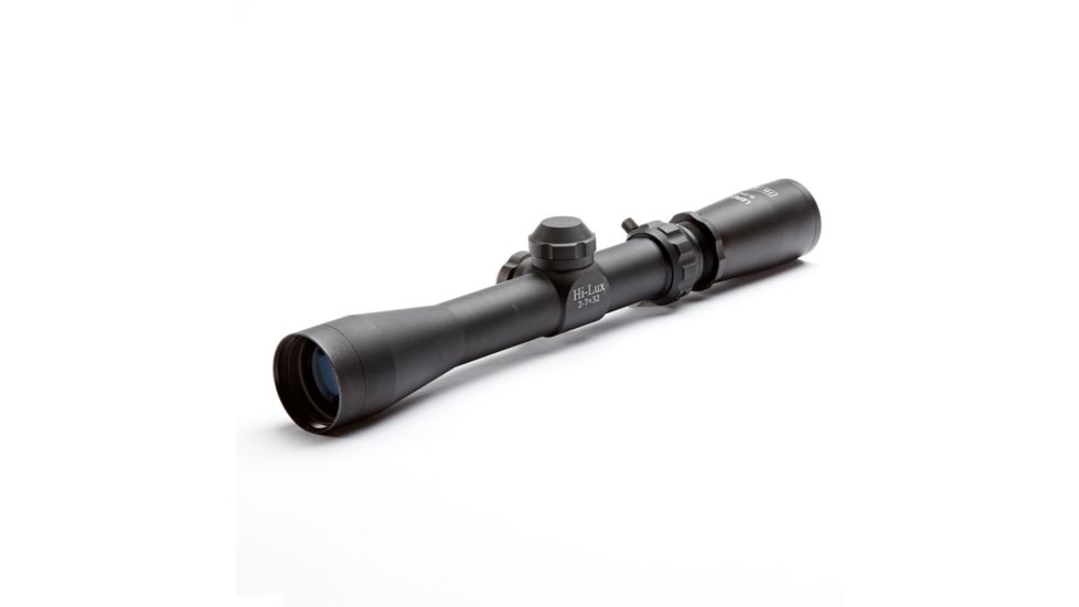 Hi-Lux Optics Long Eye Relief  Rifle Scope, 2-7 x, 32 mm, 1 in, Second Focal Plane (SFP), Post with Center Dot, Matte, Black, LER27X32BDC