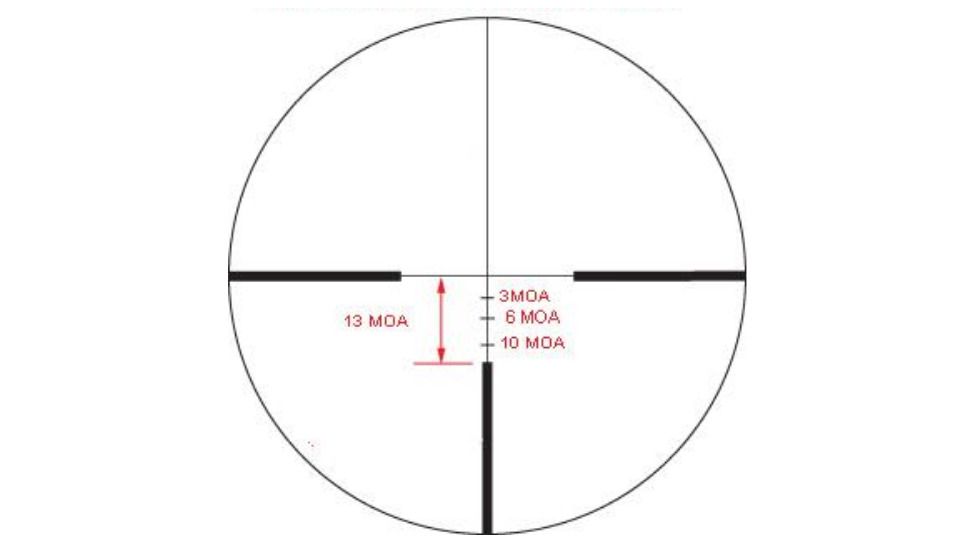 Hi-Lux Optics Long Eye Relief  Rifle Scope, 2-7 x, 32 mm, 1 in, Second Focal Plane (SFP), Post with Center Dot, Matte, Black, LER27X32BDC
