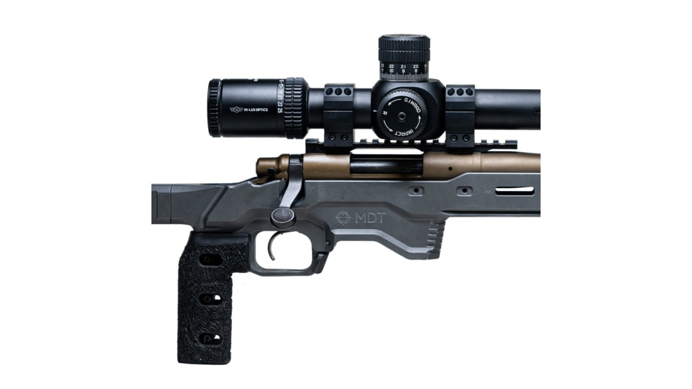 Hi-Lux Optics Max-Tac Precision Scope Rings, 34mm Diameter, 1.00in Tall, 7075-T6, Bubble Level, Matte Black, Small, MR34-M