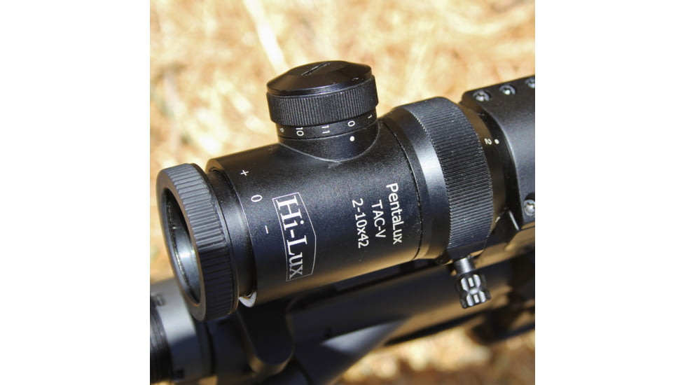 Hi-Lux PentaLux TAC-V SFP 2-10x42 Rifle Scope w/ Green Illuminated Ranging Reticle, 30mm Tube, Matte Black, TAC-V SFP210X42