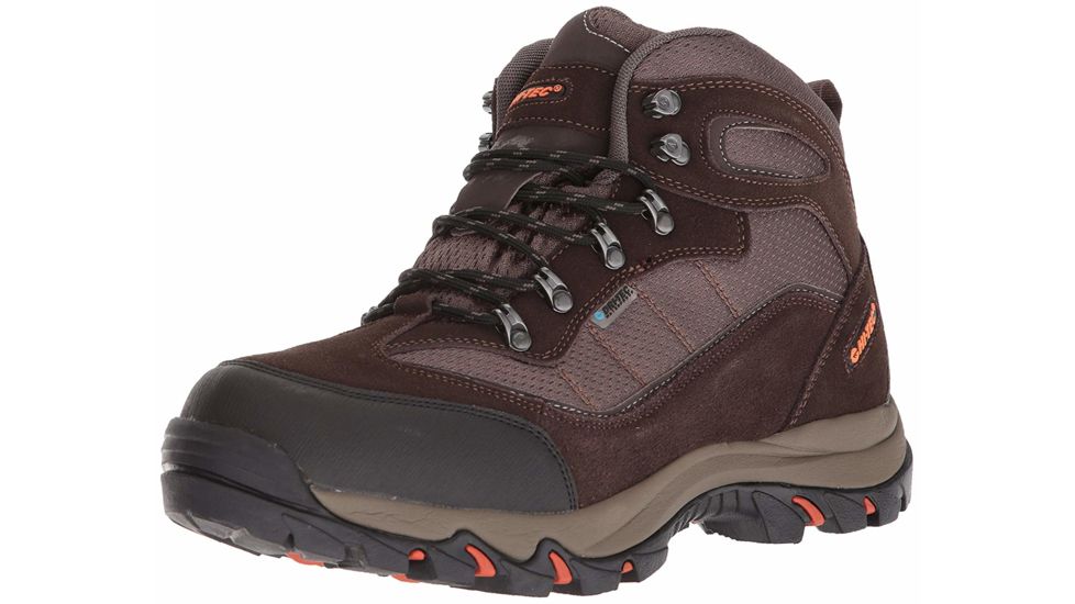Hi-Tec Skamania Mid WP Hiking Boots - Mens, Choc/Dk.Taupe/Orange, Medium, 8, 52122-M080