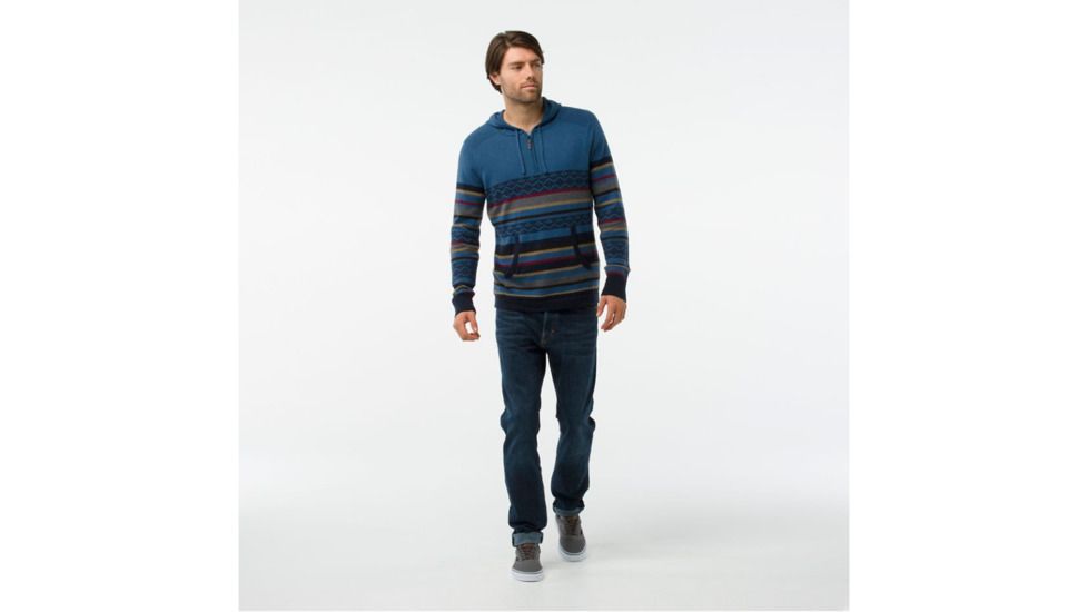 Smartwool Hidden Trail Striped Hoody Sweater-Men's, Bright Cobalt H, Large, SW000298A18-L
