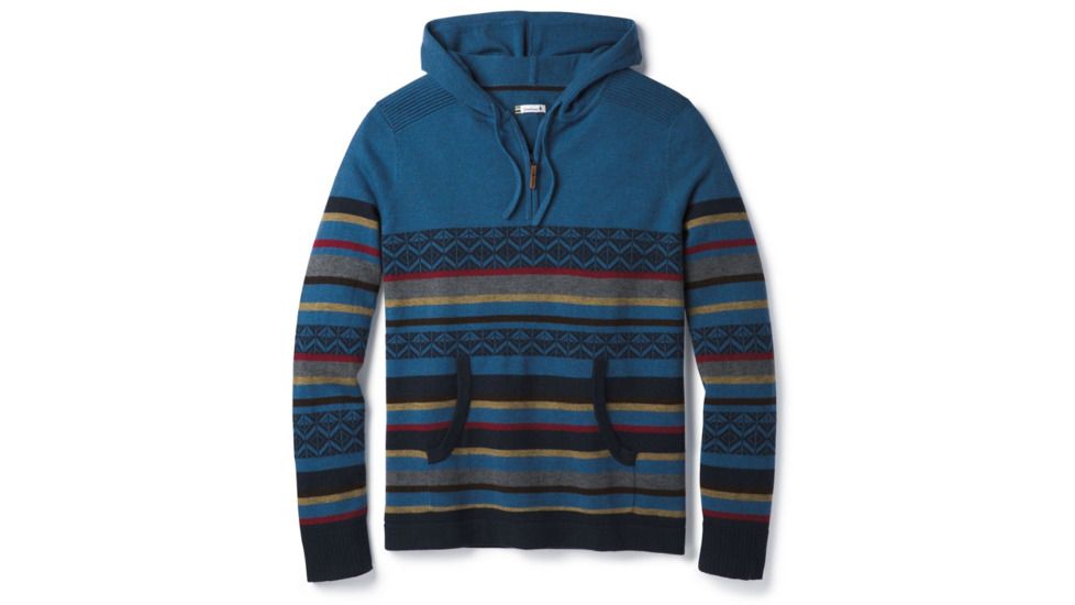 Smartwool Hidden Trail Striped Hoody Sweater-Men's, Bright Cobalt H, Large, SW000298A18-L