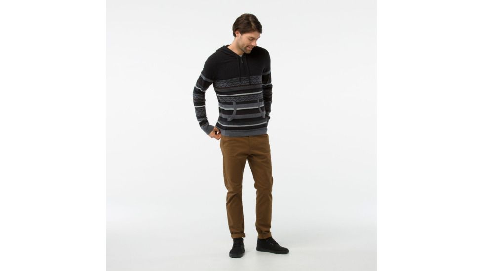 Smartwool Hidden Trail Striped Hoody Sweater-Men's, Charcoal Heather, Large, SW000298010-L
