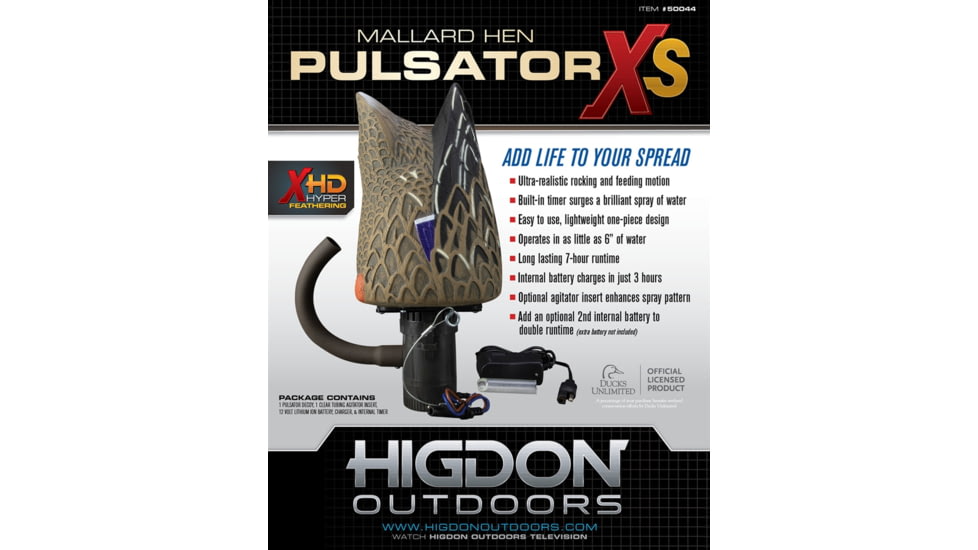 Higdon Outdoors 50044 XS Pulsator Mallard Hen Brown W/Black Accents Rechargeable 1
