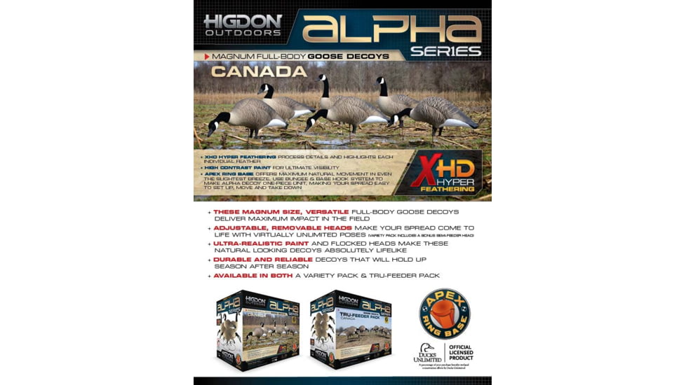 Higdon Outdoors Alpha Magnum Full Body Variety Pack Decoy, Canada, 71236