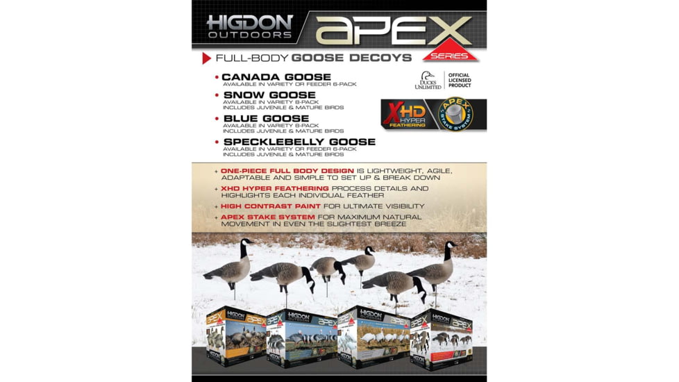 Higdon Outdoors APEX Full-Size Full-Body TruFeeder Decoy, Canada, 6 Pack, 72247