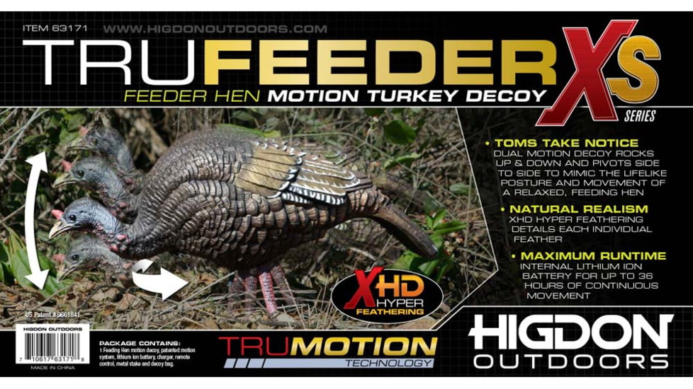 Higdon Outdoors XS TruFeeder Motion Hen Decoy, Lit Bat and Remote, 63171