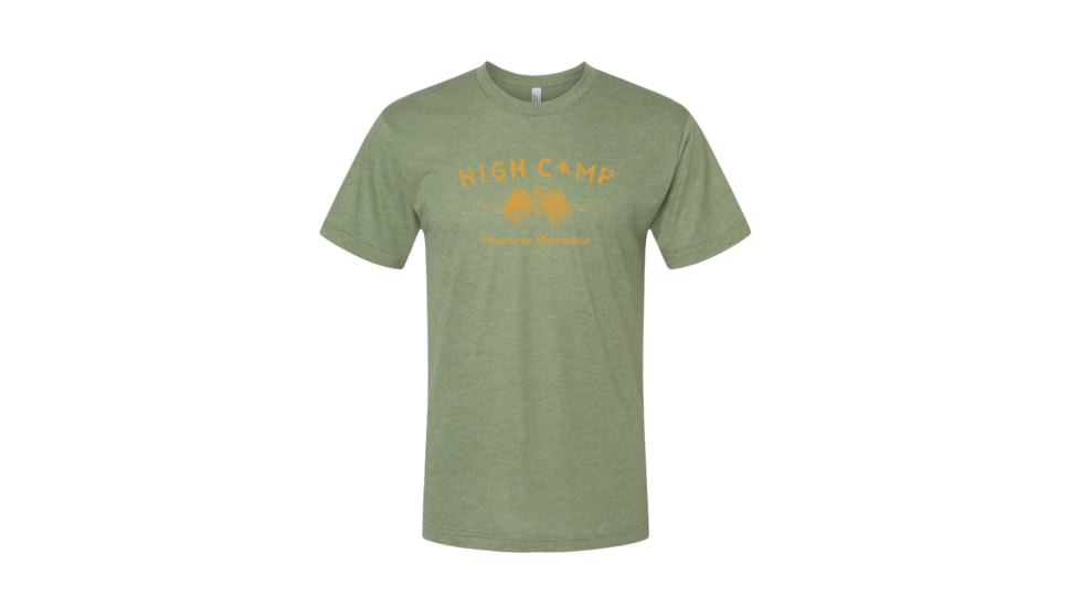 High Camp Flasks Cheers to Adventure - Heathered Tri-Blend Tee, hc-sfg