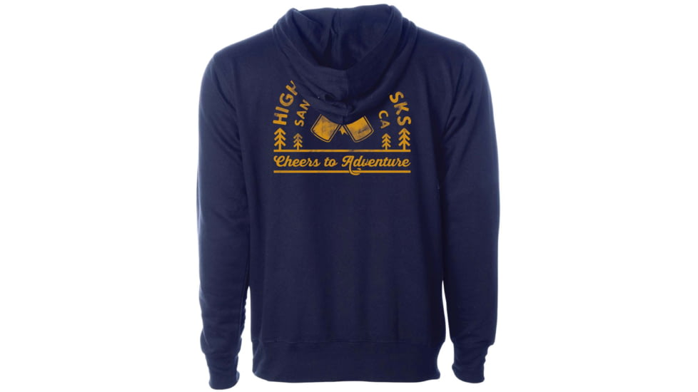 High Camp Flasks Cheers to Adventure Midweight Hooded Sweatshirt - Mens, Navy, Small, HDNVS