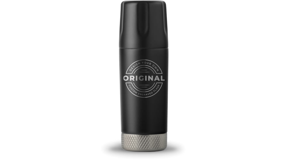 High Camp Flasks Custom Engraved Torch Flask, Onyx, 6oz, c1138X
