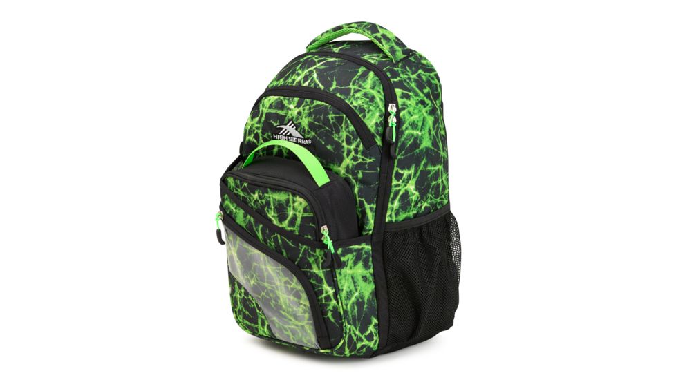 High Sierra Wiggie Lunch Kit Backpack, Lime Fire/Black/Lime, 17.5inx 11.5inx 7in, 105187-6757