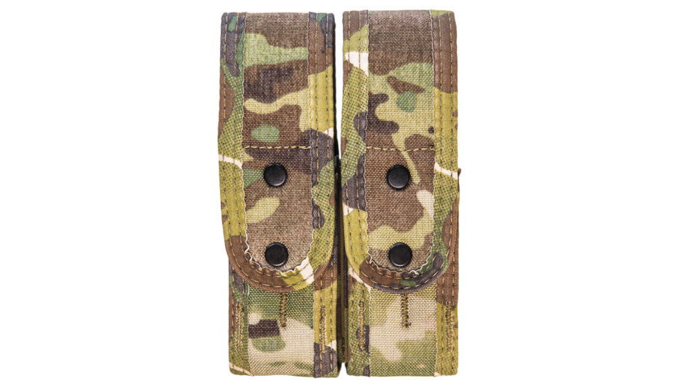 High Speed Gear Duty Double Pistol TACO Magazine Pouch - Covered Plus w/ ABM, Multicam, 4.5"L x 1.5"W x 6.25"-7"H, 41PX12MC