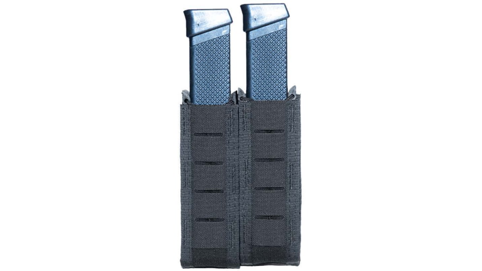 High Speed Gear Duty Double Taco Pistol Magazine Pouch - Extended, Black, 41EX02BK