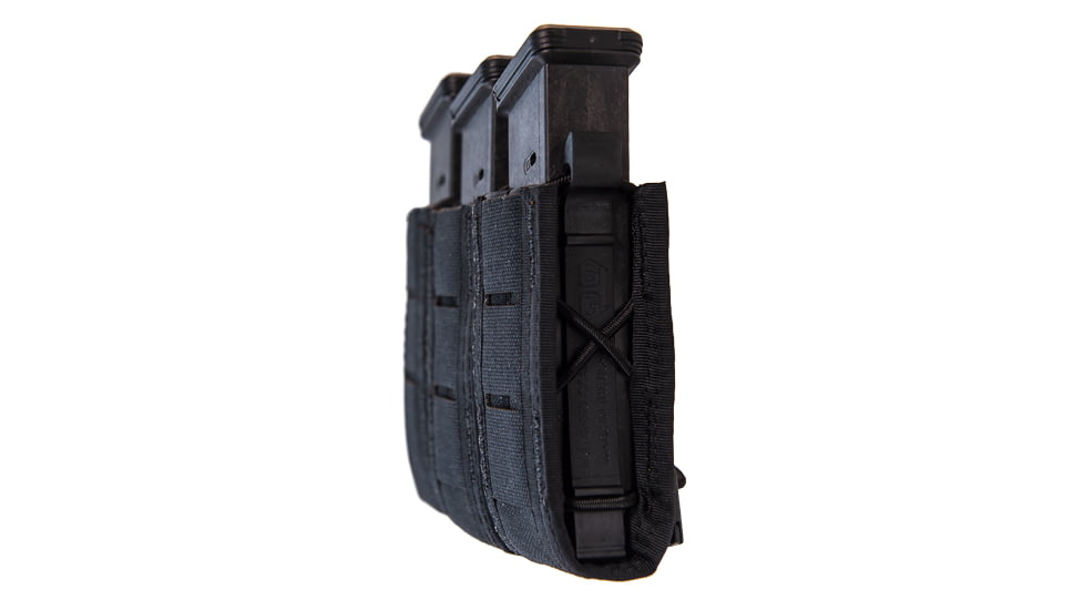 High Speed Gear Duty Pistol TACO - Triple Pistol Magazine Pouch w/ Universal Mount, Black, 6.5"L x 1.25"W x 4"H, 41PT03BK