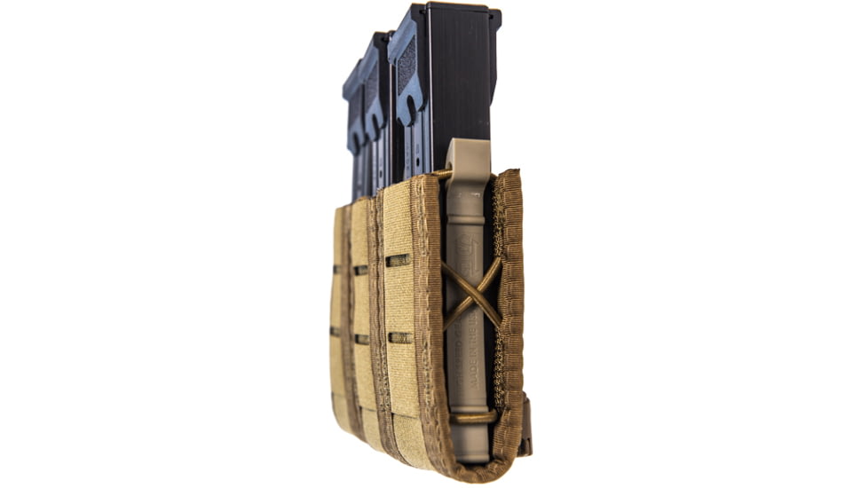 High Speed Gear Duty Pistol TACO - Triple Pistol Magazine Pouch w/ Universal Mount, Coyote Brown, 6.5"L x 1.25"W x 4"H, 41PT03CB