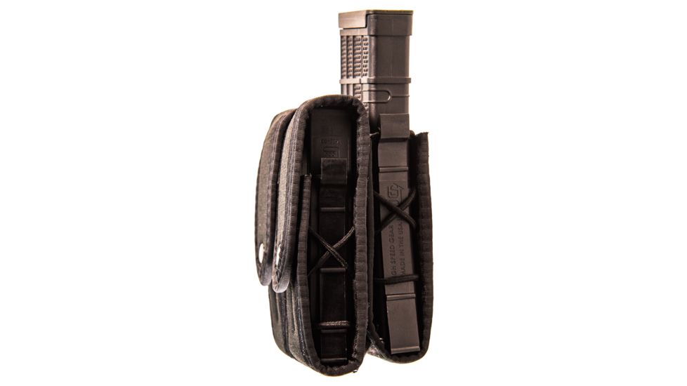 High Speed Gear Duty Staggered Double Pistol TACO Covered w/ Rifle U-MOUNT, Black, 41TPC2BK