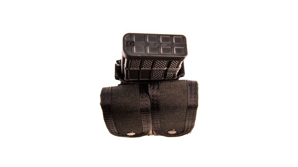 High Speed Gear Duty Double Taco Covered Pistol Pouch w/ Rifle U-Mount, Black, 41TPC2BK