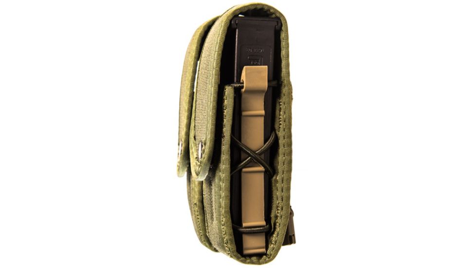 High Speed Gear Duty Double Taco Covered Pistol Pouch w/ Rifle U-Mount, Olive Drab, 41TPC2OD
