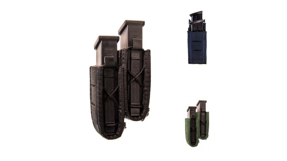 High Speed Gear Duty Staggered Double Pistol TACO Pouch U-MOUNT, Black, Coyote Brown, LE Blue, Olive Drab