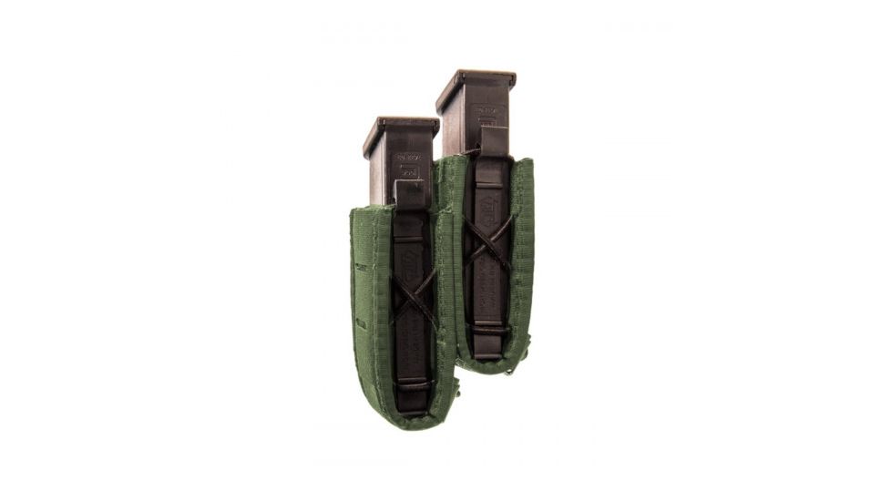 High Speed Gear Duty Staggered Double Pistol Taco U-Mount Pouch, Olive Drab, 41PS02OD