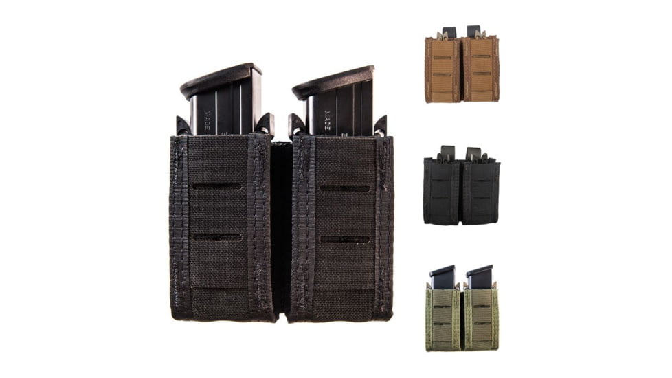 High Speed Gear HSGI Duty Double Pistol TACO U-Mount Pouch, Black, Coyote Brown, LE Blue, Olive Drab