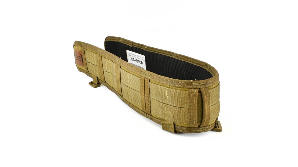 High Speed Gear HSGI Slim Grip Padded Belt Slotted, Medium, Coyote Brown, 33SPB1CB