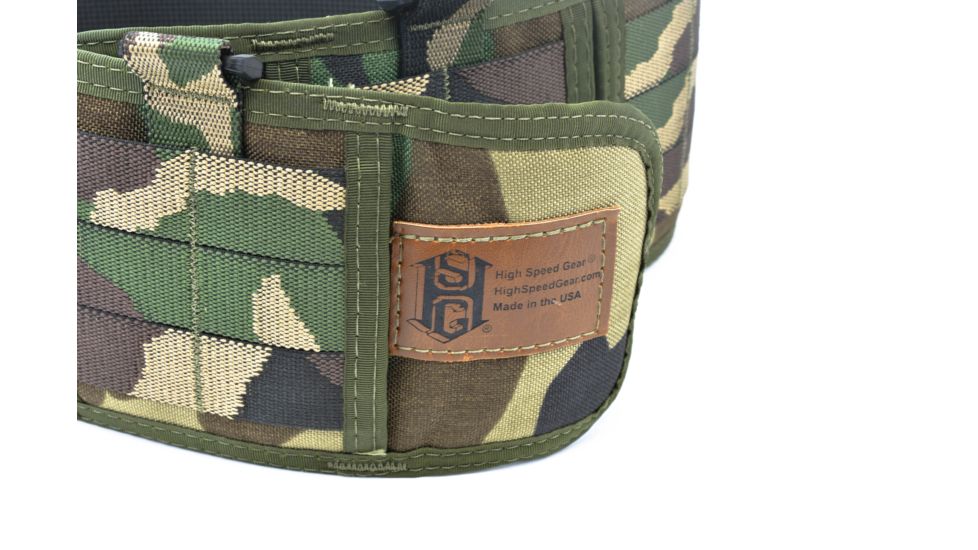 High Speed Gear HSGI Sure Grip Padded Belt Slotted, 35.5in., Woodland, Medium, 33PB01WC
