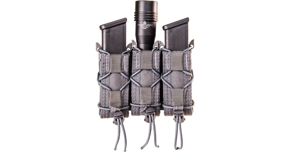 High Speed Gear HSGI Triple Pistol Taco MOLLE Mag Pouch, Wolf Gray, 11PT03WG