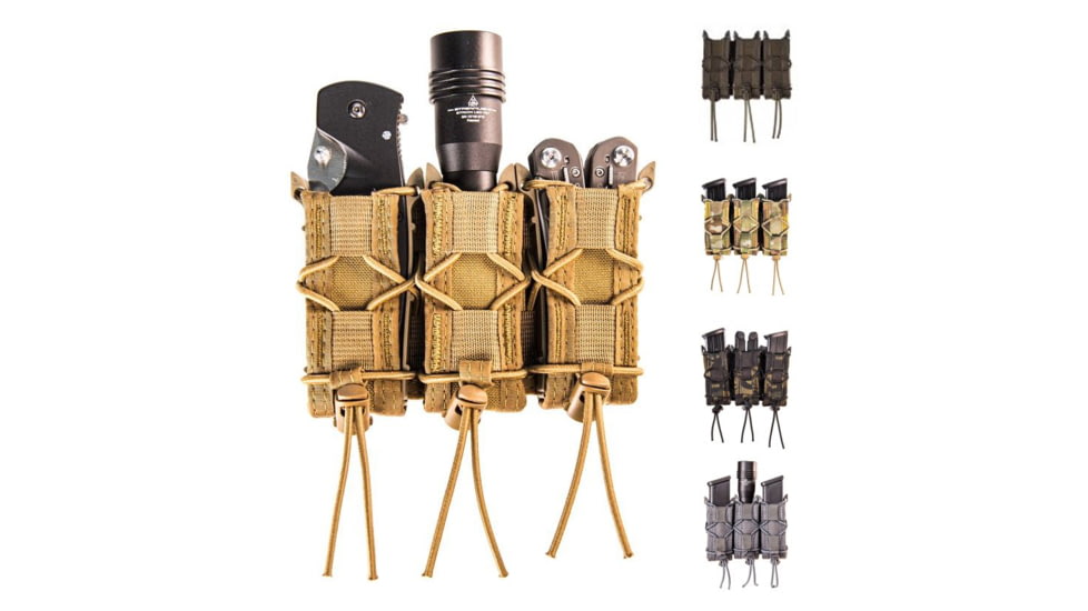 High Speed Gear HSGI Triple Pistol TACO Molle Mag Pouch, Coyote Brown, LE Blue, MultiCam, MultiCam BK, Wolf Gray