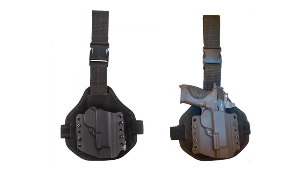 High Speed Gear Single Point Drop Leg Warrior Kydex Holster Combo, Black, Coyote Brown