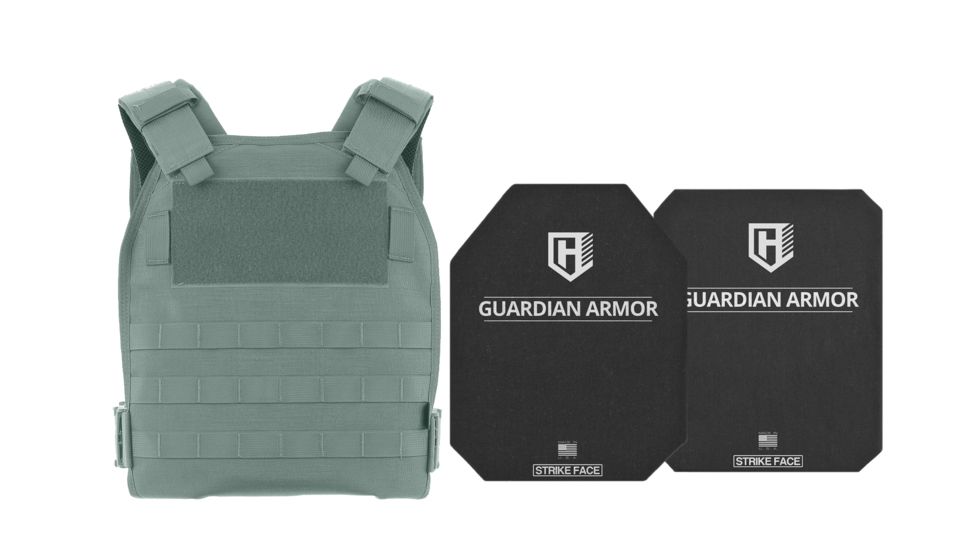 HighCom Armor TFO Series Rifle Armor Kit Plate Carrier w/Guardian RSTP Ceramic Plates w/UHMWPE Backing/10x12 Shooters Cut/10x12 Full Cut, Foliage Green, 2XL, RAK-2015295294