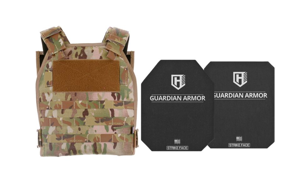 HighCom Armor TFO Series Rifle Armor Kit Plate Carrier w/Guardian RSTP Ceramic Plates w/UHMWPE Backing/10x12 Shooters Cut/10x12 Full Cut, MultiCam, 2XL, RAK-2013295294