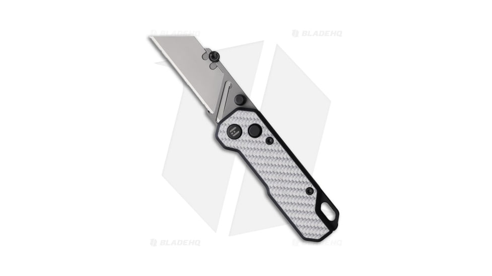 HighTron Vector Folding Knife, 2.36in, Stainless Steel, Carbon Fiber, White Handle, White/Gray, 5.50 inch, BHQ-209725