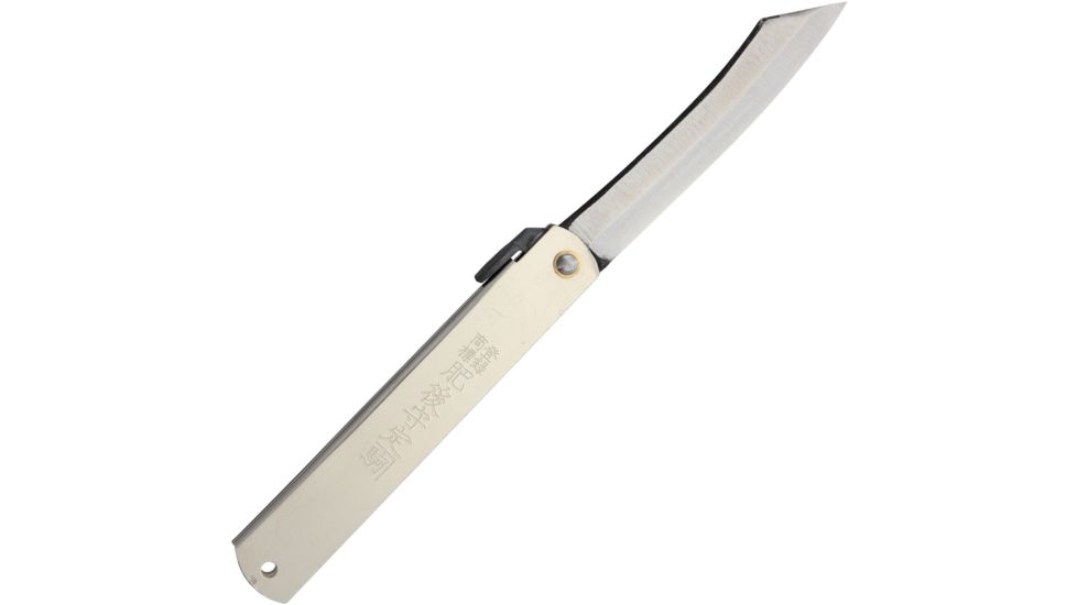 Higonokami No. 5 Silver Folder Folding Knife,3.75in,Carbon Steel,Silver,Carbon Handle HIGO05SL
