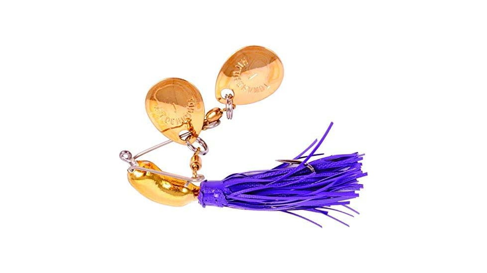 Hildebrandt Nugget Spinnerbait, 2/0 Hook, Purple With Gold Blade, 1 1/2in, 1/4oz, 102G-PUR