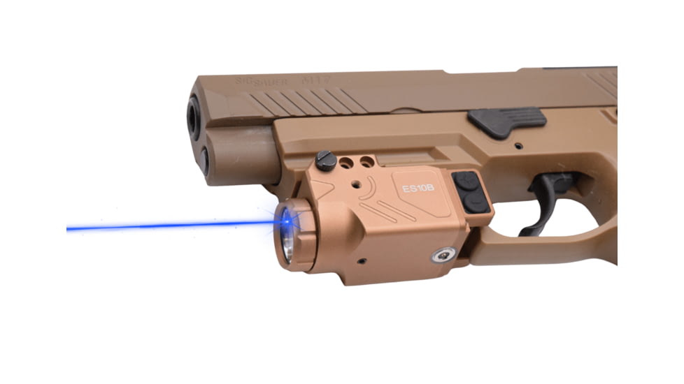 Hilight Enforcer Series Blue Laser Sight, SIG Sauer P226, Springfield Armory XD-S, Glock 19, SIG Sauer P320, Glock 17, Glock 34, Smith &amp; Wesson M&amp;P M2.0, Springfield Armory XD-M, Tan, ES10B2 Tan