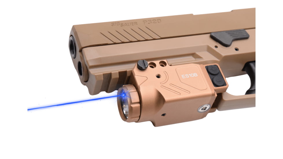 Hilight Enforcer Series Blue Laser Sight, SIG Sauer P226, Springfield Armory XD-S, Glock 19, SIG Sauer P320, Glock 17, Glock 34, Smith &amp; Wesson M&amp;P M2.0, Springfield Armory XD-M, Tan, ES10B2 Tan