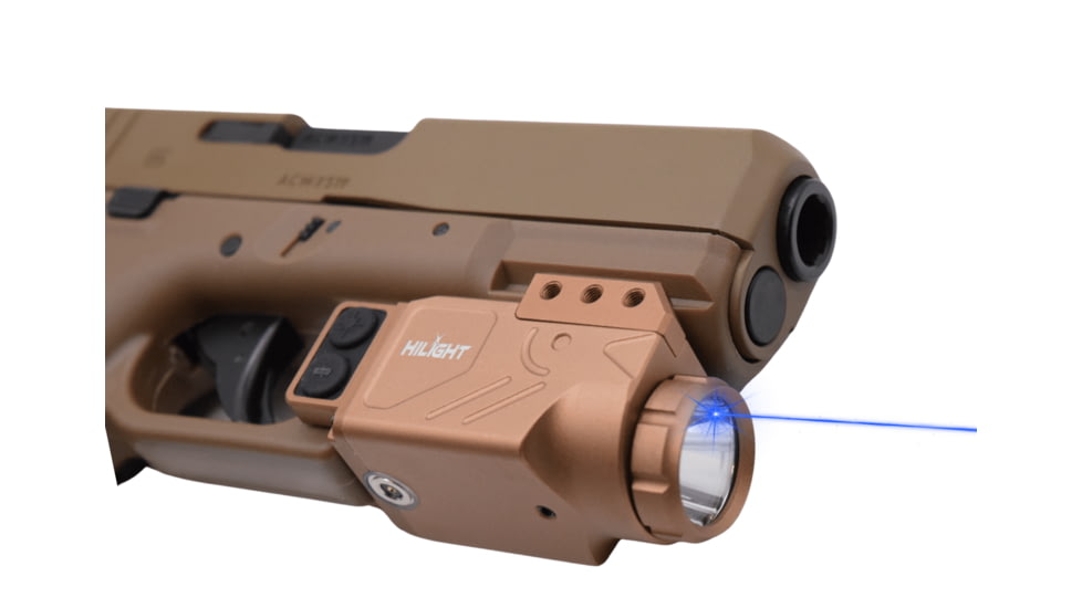 Hilight Enforcer Series Blue Laser Sight, SIG Sauer P226, Springfield Armory XD-S, Glock 19, SIG Sauer P320, Glock 17, Glock 34, Smith &amp; Wesson M&amp;P M2.0, Springfield Armory XD-M, Tan, ES10B2 Tan
