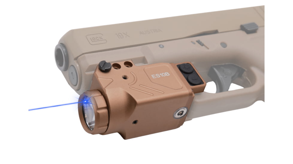 Hilight Enforcer Series Blue Laser Sight, SIG Sauer P226, Springfield Armory XD-S, Glock 19, SIG Sauer P320, Glock 17, Glock 34, Smith &amp; Wesson M&amp;P M2.0, Springfield Armory XD-M, Tan, ES10B2 Tan