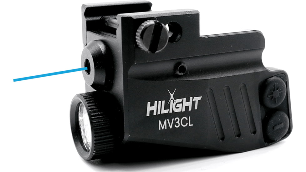 Hilight Maverick Series Cyan Laser Sight, SIG Sauer P226, Springfield Armory XD-S, Glock 19, SIG Sauer P320, Glock 17, Glock 34, Smith &amp; Wesson M&amp;P M2.0, Springfield Armory XD-M, Black, MV3CL