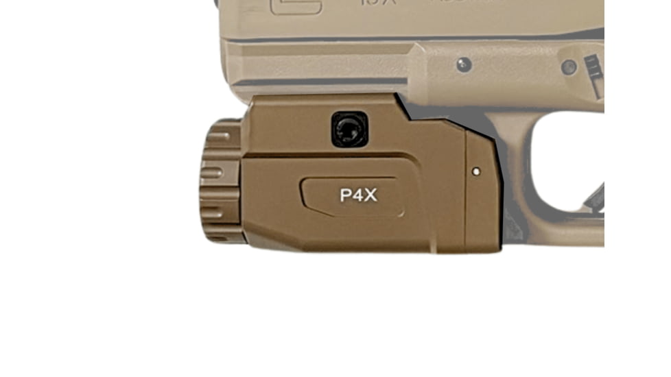 Hilight P4X 1150 Lumens LED Weapon Light, Lithium Ion, SIG Sauer P226, Springfield Armory XD-S, G 19, SIG Sauer P320, G 17, G 34, S&amp;W M&amp;P M2.0, Springfield Armory XD-M, Flat Dark Earth, P4X Tan