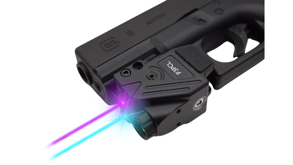 Hilight Peak Performance Purple/Cyan Laser Sight, Glock 17, Glock 19, Black, P3PCL