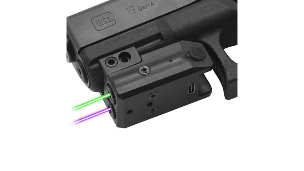 Hilight Performance Series Dual Purple/Green Laser Sight, G 17, SIG Sauer P226, Springfield Armory XD-S, SIG Sauer P320, G 34, S&amp;W M&amp;P M2.0, Springfield Armory XD-M, G 19, Black, P3PG