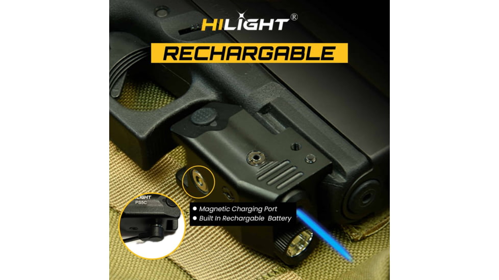 Hilight Primal Series Cyan Laser Sight, Glock 17, Glock 19, Black, PS5C