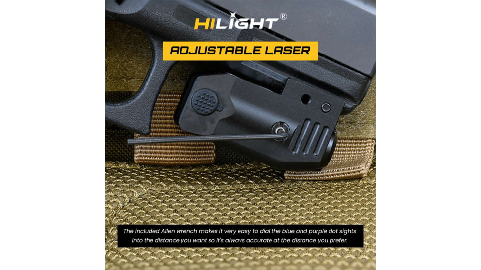 Hilight Primal Series Cyan Laser Sight, Glock 17, Glock 19, Black, PS5C