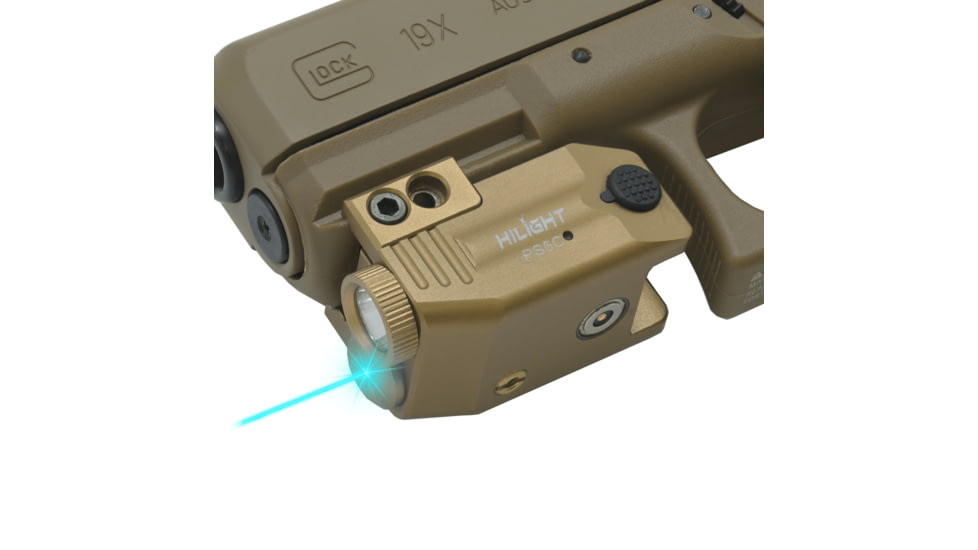 Hilight Primal Series Cyan Laser Sight, Glock 17, Glock 19, Tan, PS5C Tan