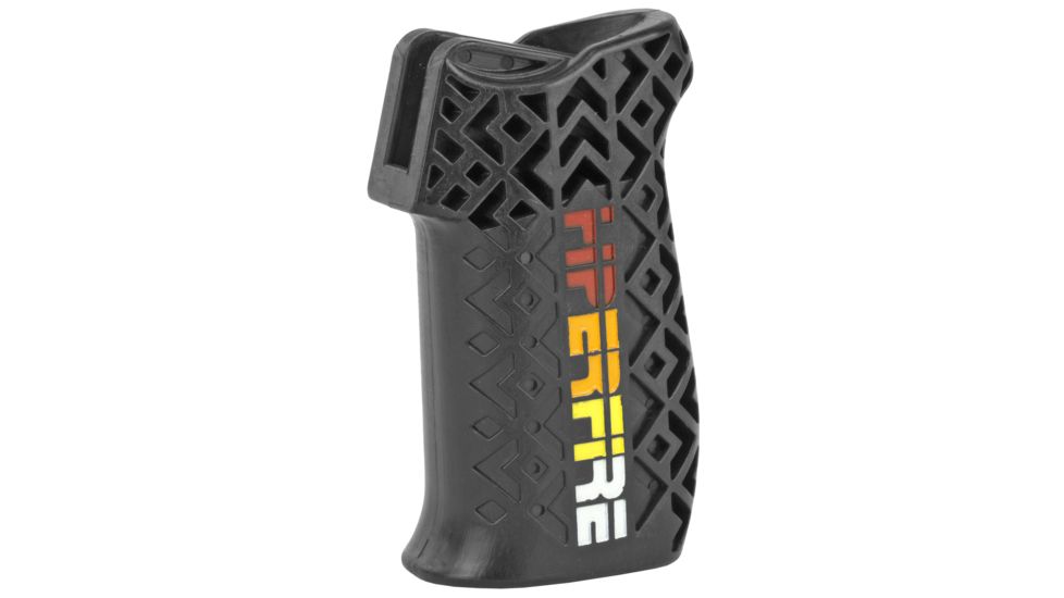 HIPERFIRE HIPERGRIP AR15/10 Smooth Pistol Grip, Black w/ 4-color HF logo HPRGRPL